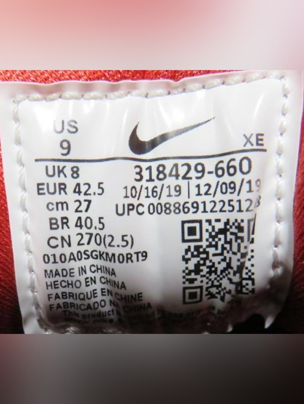 Nike Air Huarache "Varsity Red" Sneakers Men's Size 9 Used Exc/Box - Picture 12 of 14
